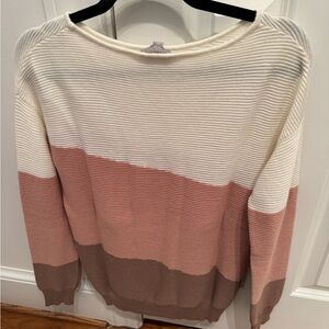 Soft pink and white sweater
